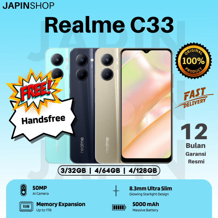 HP Realme C33 Ram 4/64 GB | HP Realme C33 Ram 3/32 GB Garansi Resmi Realme