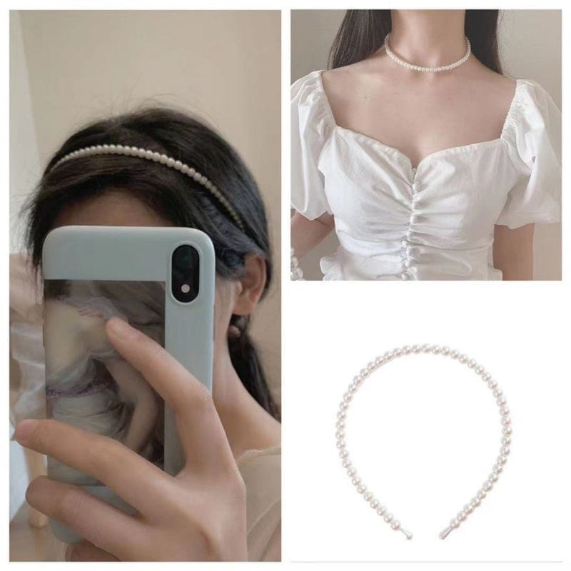 BANDO MUTIARA KOREA MUTIARA SATUAN BANDO KOREA MUTIARA PEARL BANDANA