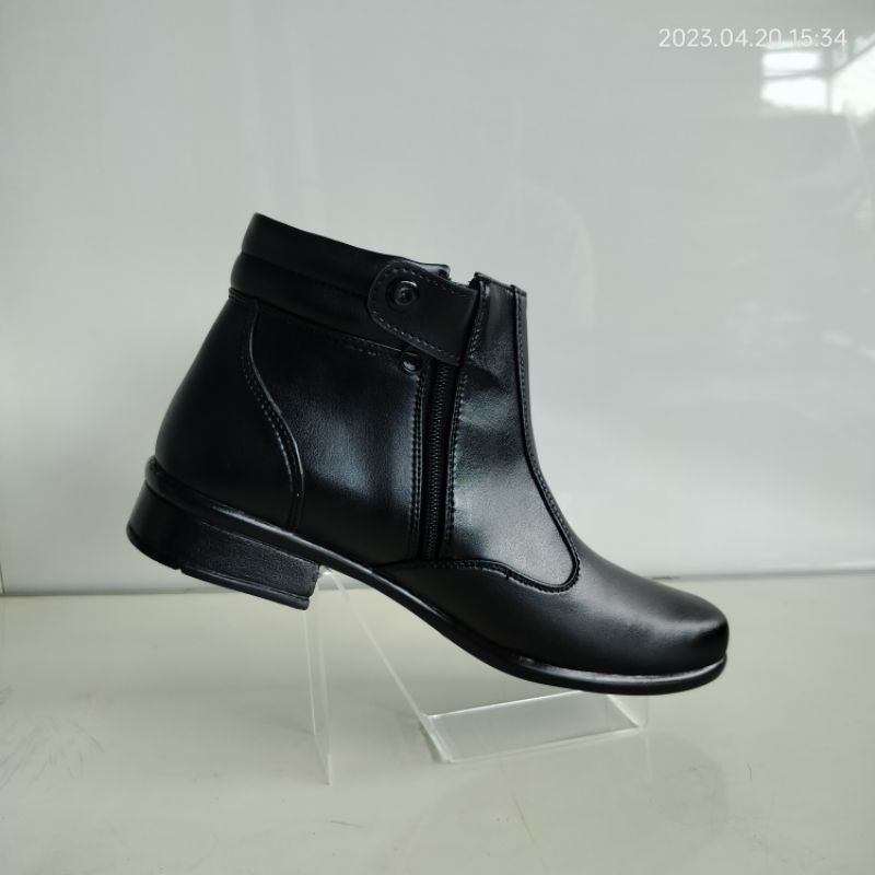 MANDIENS Sepatu pdlsus Polwan Hitam Dof Bahan Kulit Sintetis