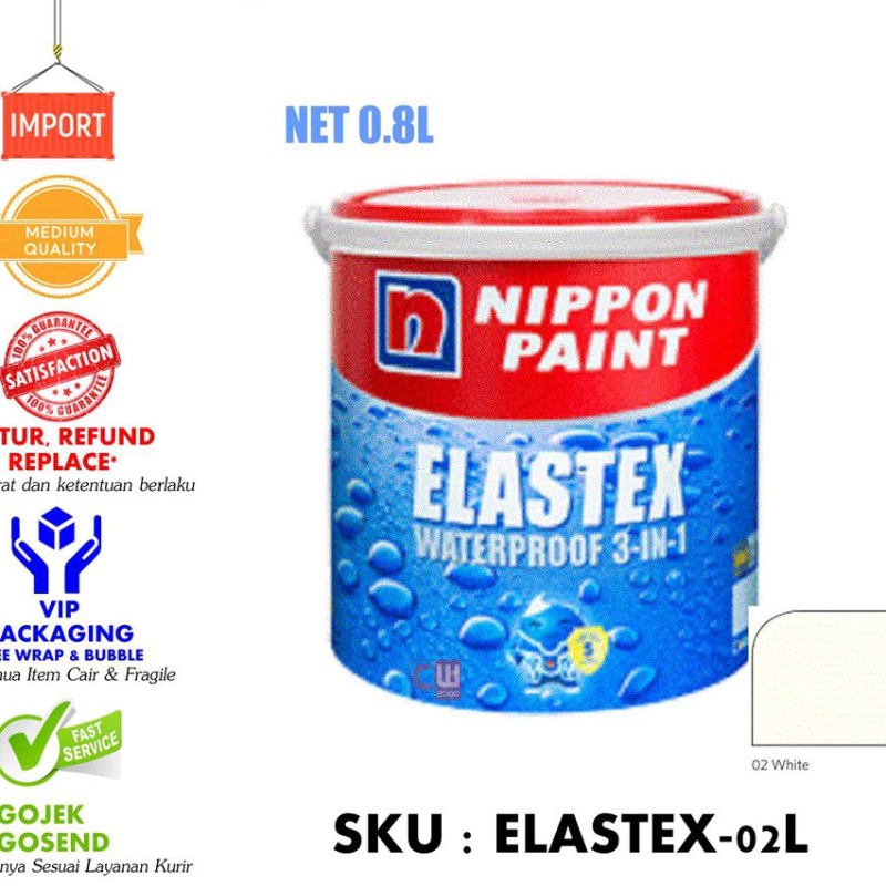 Cat Tembok Anti Air Elastex Waterproof 3-in-1 1 kg Palembang