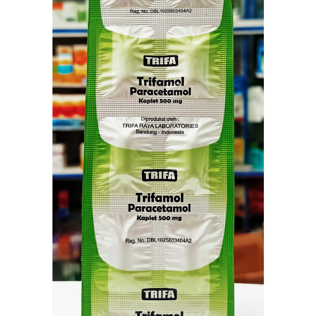 Trifamol 500MG 𝟏 𝐒𝐓𝐑𝐈𝐏 𝐈𝐒𝐈 𝟏𝟎 𝐊𝐀𝐏𝐋𝐄𝐓 - Obat Demam