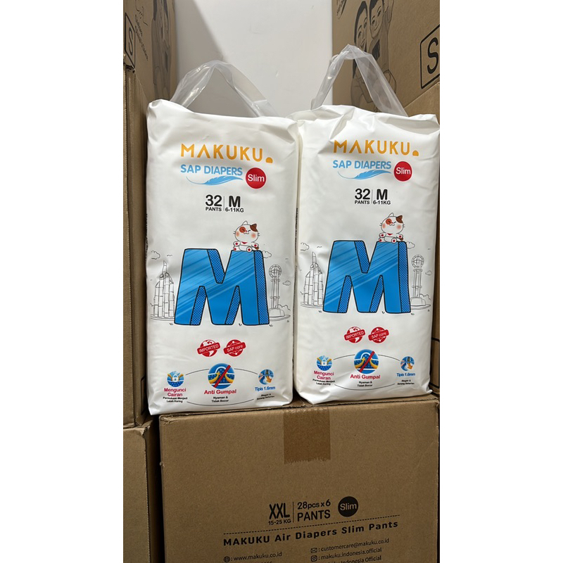 Makuku SAP Diapers Comfort Slim 2 Pack S Tape/M/L/XL/XXL