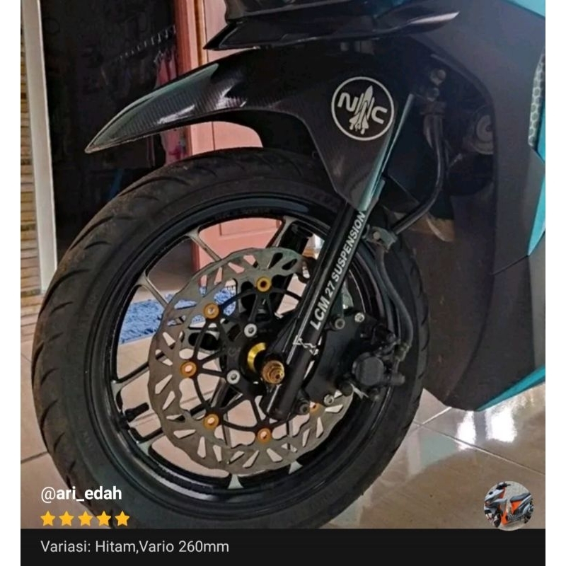 Piringan Disc Cakram Depan Variasi Model PSM Gozima Ring Gold 260mm Beat Scoopy Vario Carbu Vario110 Vario125 Vario150 Vario160 PNP Lobang Baut 4