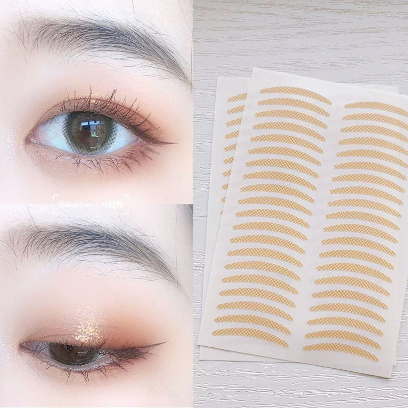 Skot Mata Eyelide 20Pasang Double Eyelid Stickers Tape 40Pcs Stiker Kelopak Mata Bening Tahan Air Scot Mata Jaring Selotip Lipatan Mata