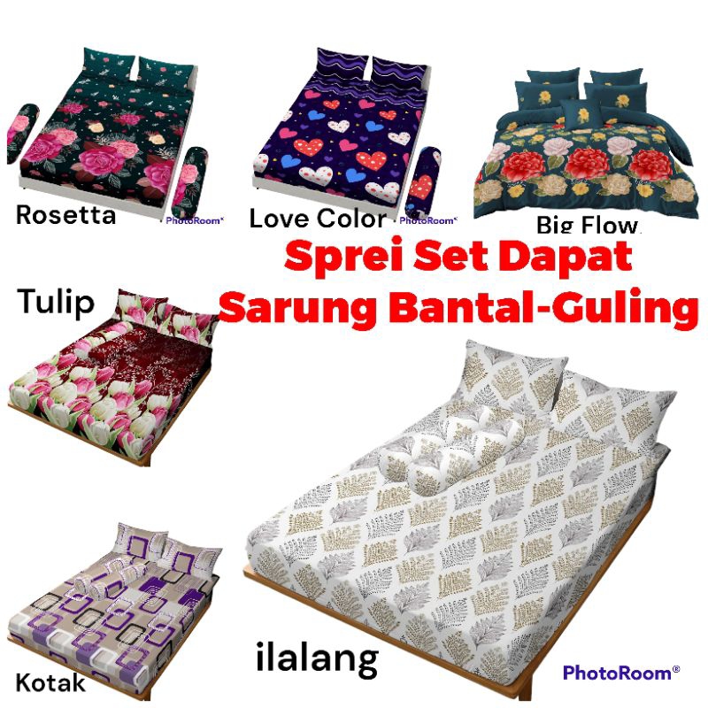 Sprei Homemade Sprei Motif Sprei Murah Bonus Sarung Bantal dan Sarung Guling