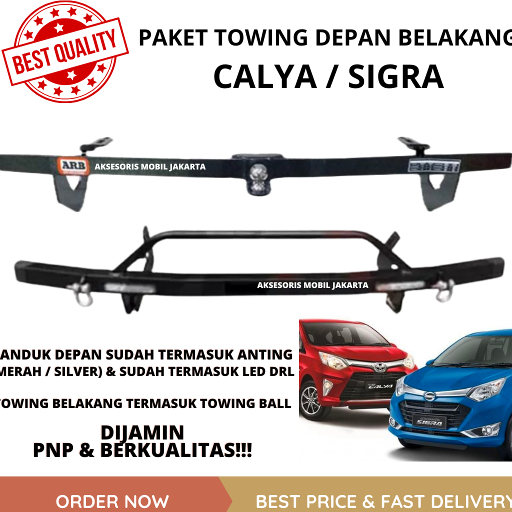 PAKET TOWING CALYA SIGRA DEPAN BELAKANG ORIGINAL BESI PELINDUNG BUMPER