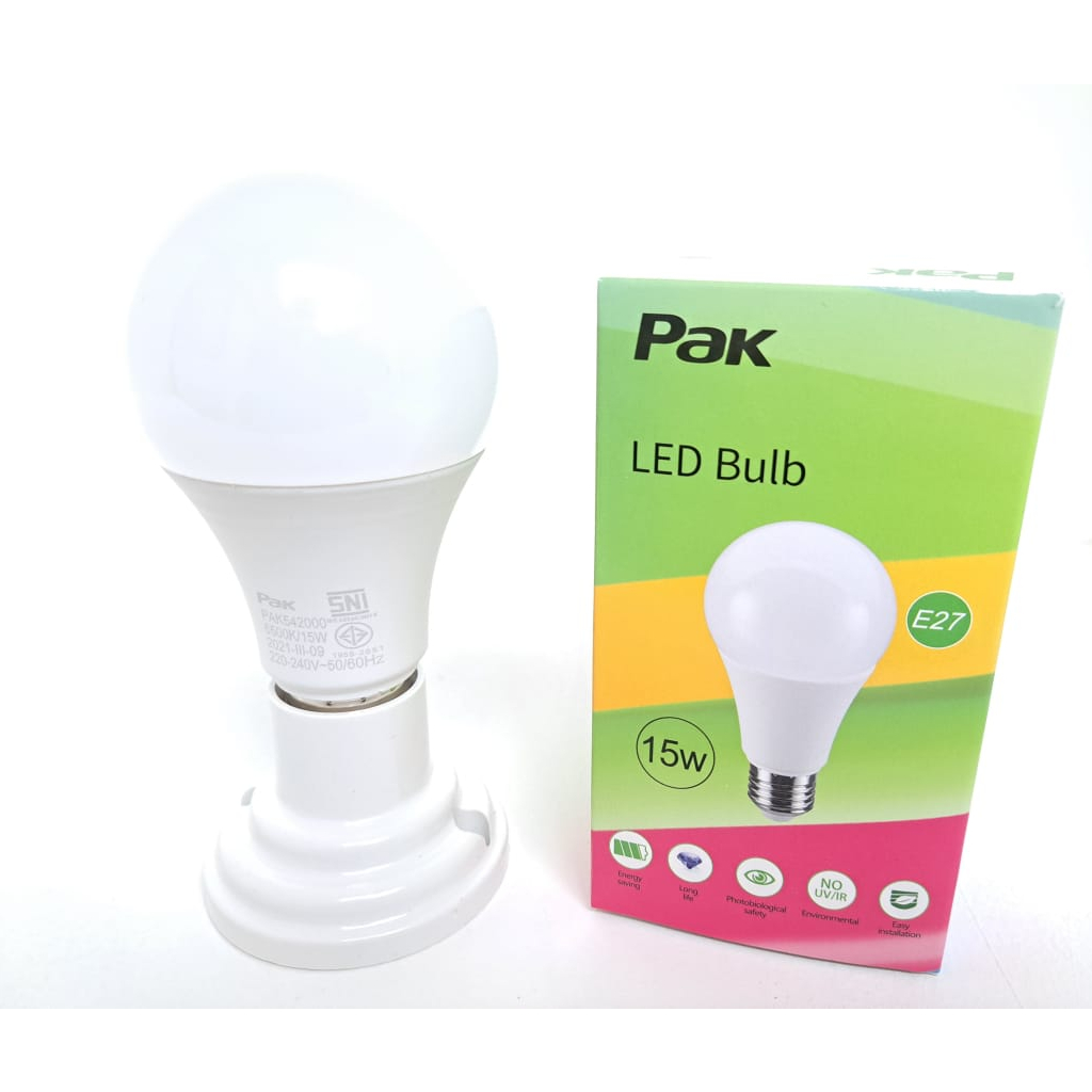 Lampu Bohlam Led Bulb PAK Natural White Kuning Semu 4000K 3w 5w 7w 9w 12w 15w 18w 25w SNI