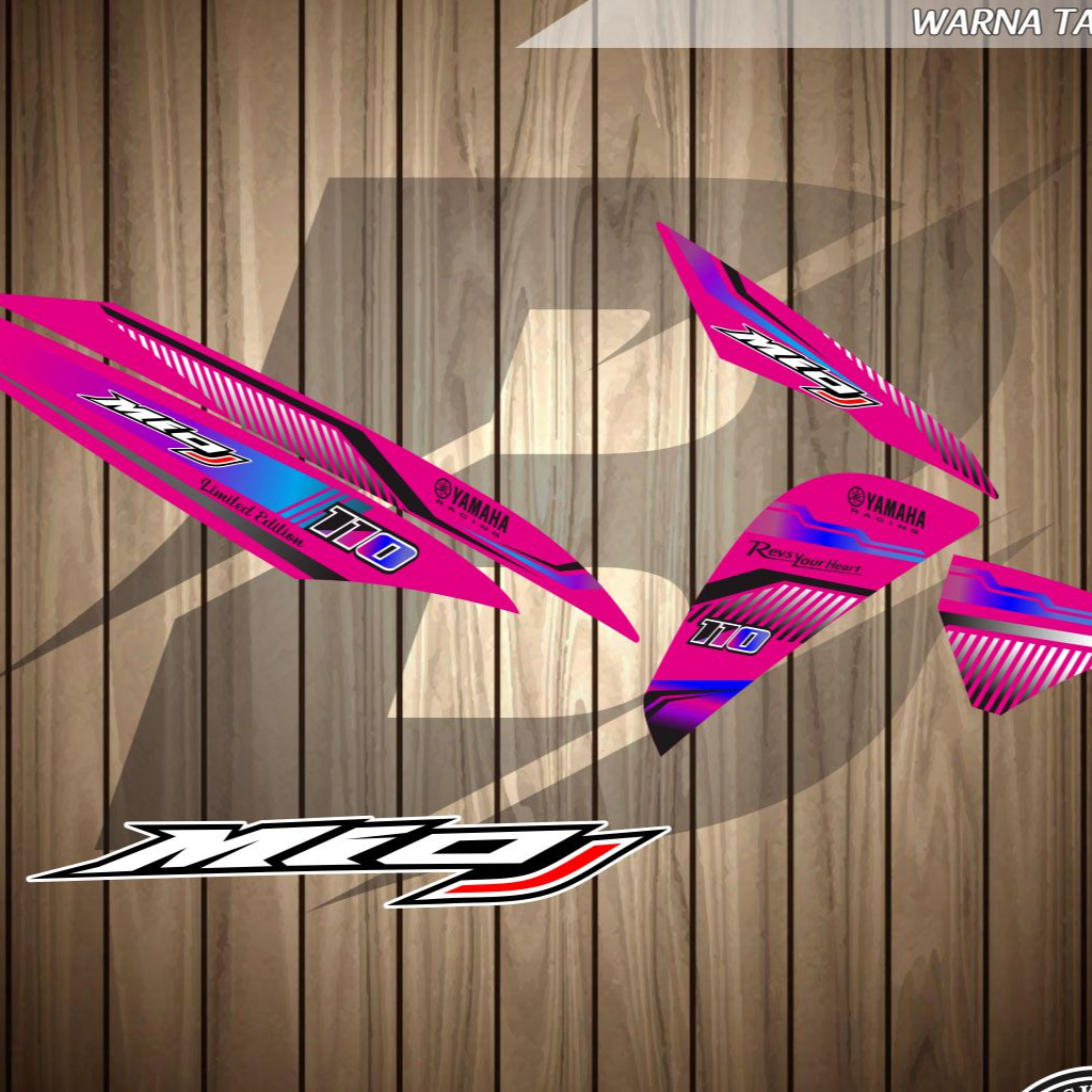 STRIPING MOTOR YAMAHA MIO J FI 110 cc STIKER/  MOTOR MIO J   variasi MOTIF STRIPING MIO J PINK