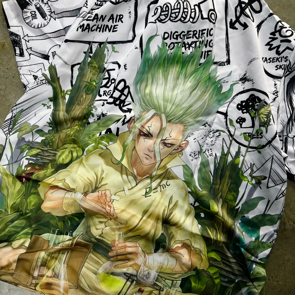 Kemeja Dr Stone Senkuu Anime Manga Premium Unisex