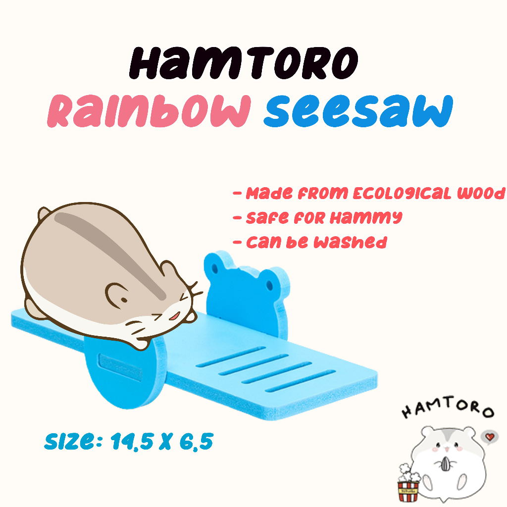 Hamtoro Rainbow SeeSaw Mainan Hamster Jungkat Jungkit Motif Beruang