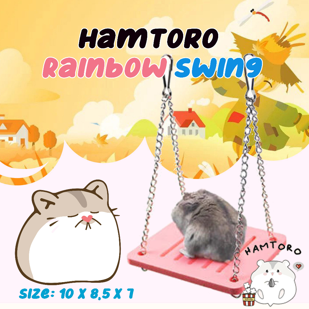 Hamtoro Rainbow Swing Mainan AYUNAN Hamster Lucu