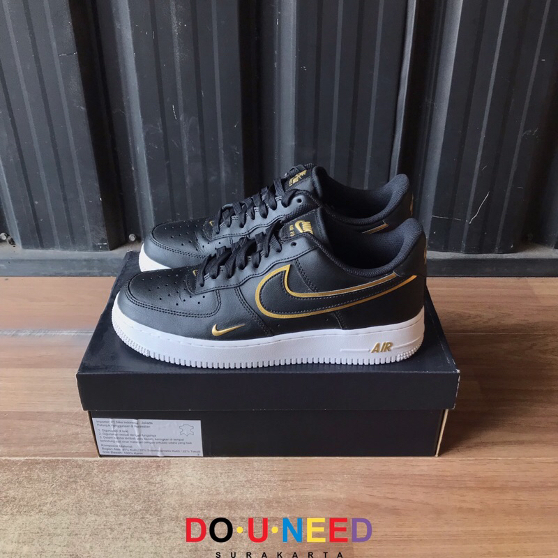 Nike Air Force 1 07 LV8 Double Swoosh Black Gold