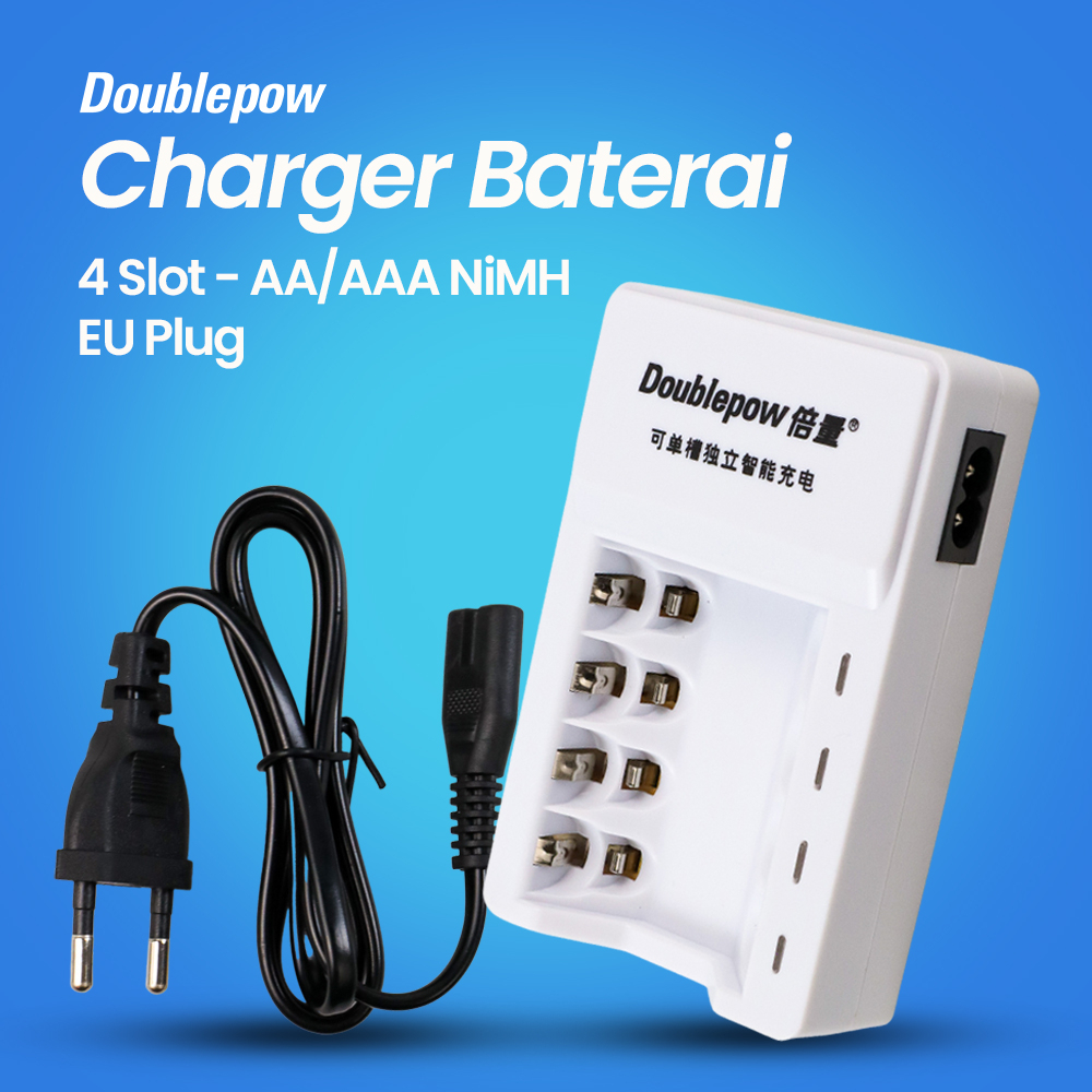 Doublepow - Rapid Baterai Charger AA / AAA` 4 Slot Battery` Fast Recharge Batre Cas A2 / A3