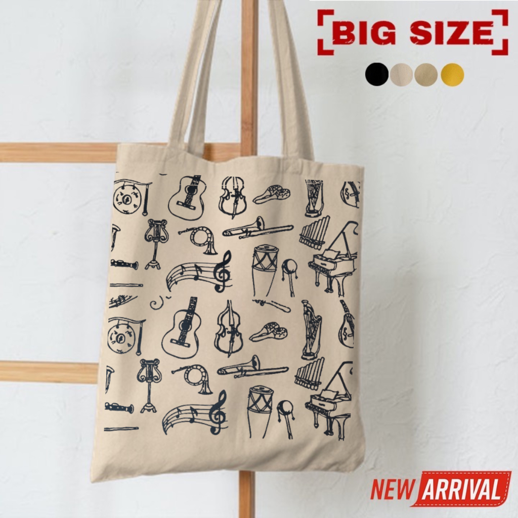 PROMO SALE 10.10 - [RESLETING + MUAT LAPTOP] GAMBAR MUSIK TOTEBAG SEMI KANVAS | TOTEBAG RESLETING | TOTEBAG BESAR | TOTEBAG KOREA | TOTEBAG TEBAL | TOTEBAG LAPTOP | TOTEBAG NONGKI | TOTEBAG MOTIF | TOTEBAG NONGKRONG | TOTEBAG ANAK MUSIK