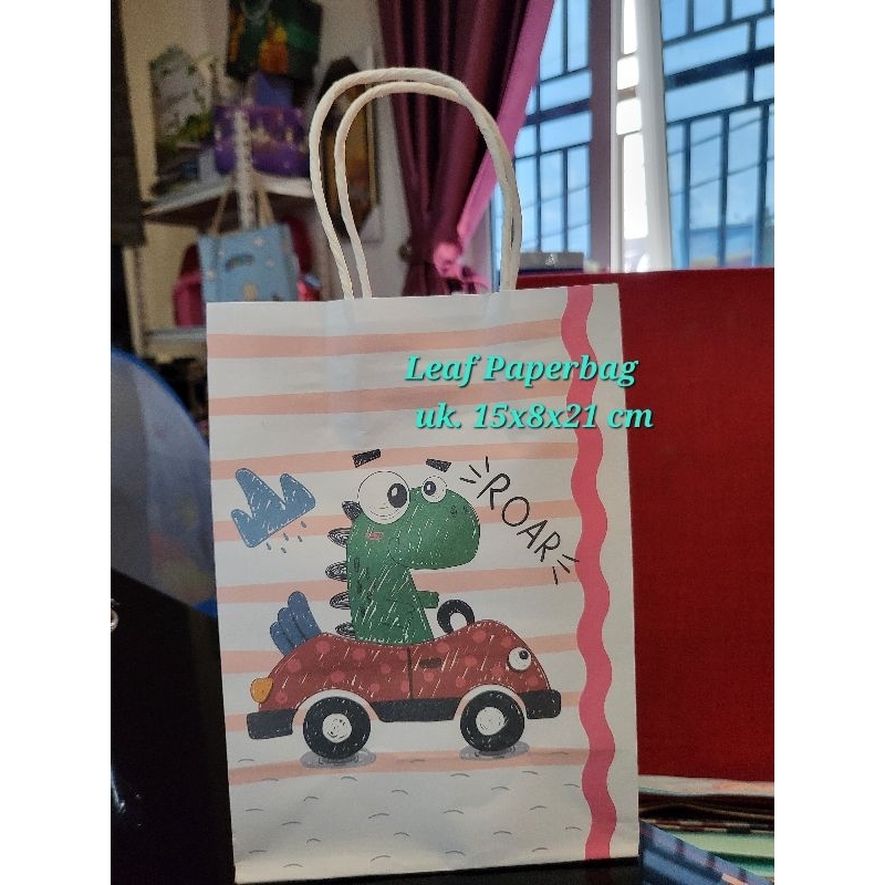 Paper bag dinosaurus dino ulang tahun anak ultah bday birthday goodie bag snack ultah anak murah teb
