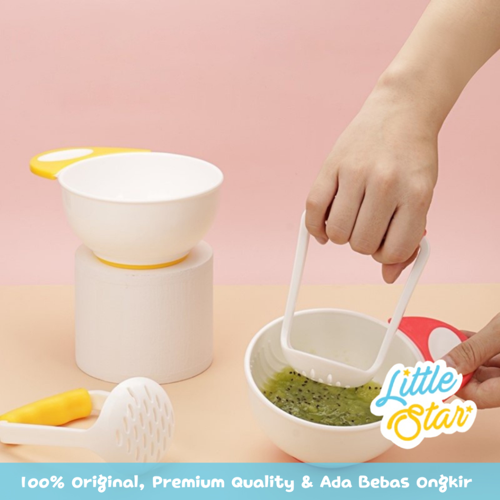 Mangkok Masher Bowl Baby Food Maker Penghalus Makanan Bayi Mpasi Set