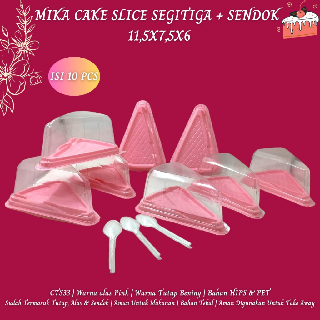 Mika Cake Mika Segitiga Plus Sendok (Isi 10 Pcs-CTS33)