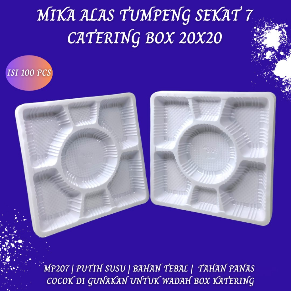 Mika Sekat 7 Mika 20x20  Alas Nasi (Isi 100 Pcs-MP207)