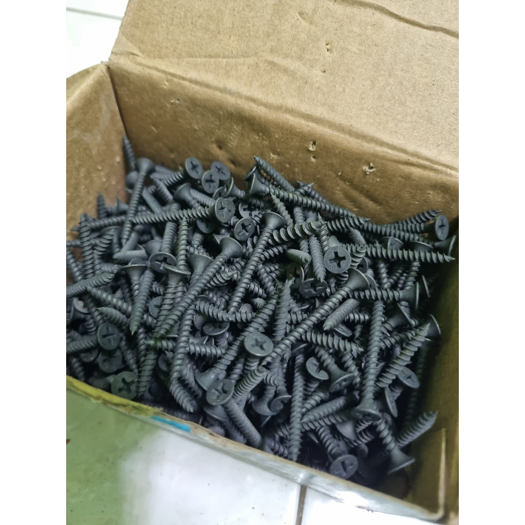 Sekrup Hitam/ Sekrup Baja 1,5 inchi (BLLUE)