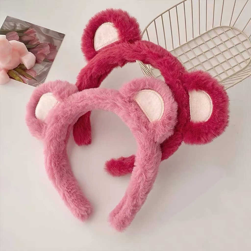 BANDO RAMBUT LUCU WANITA BENDO CUTE EAR HEADBAND TELINGA BERUANG HAIRBAND BULU FURRY KOREA