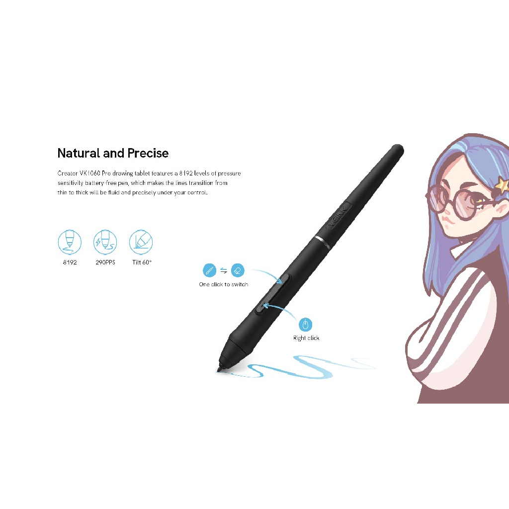 VEIKK VK1060 PRO - Digital Graphics Drawing Tablet with Pen Tablet P05 - Tablet Gambar Terbaik Alternatif HUION