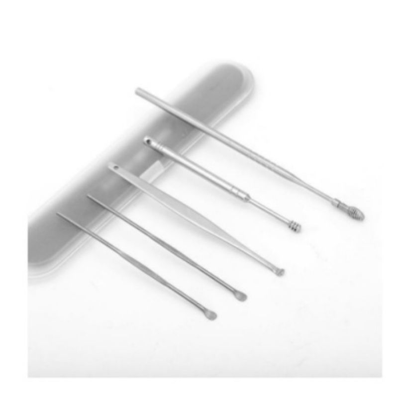 MJ88 Alat Pembersih Korek Kuping Telinga Stainless Steel 5in1 / Alat Korek Kuping Ear Wax /Korek Kuping Set