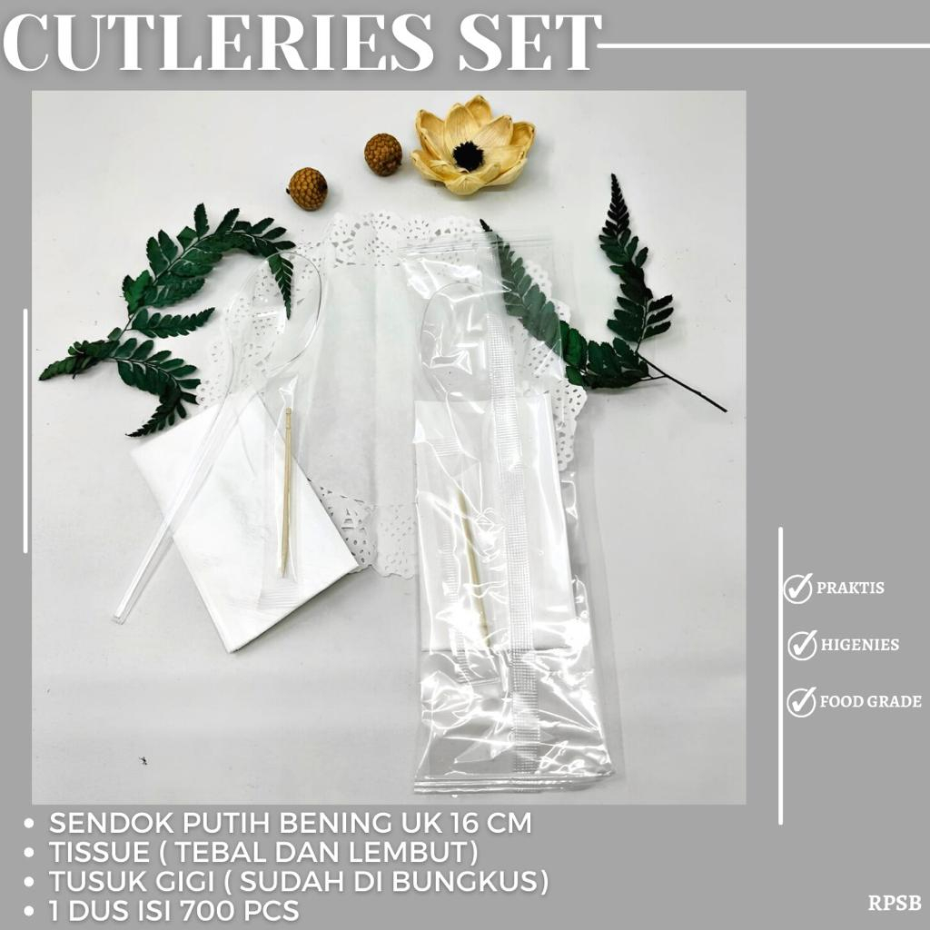 Cutleries Set Sendok Tisu Tusuk Gigi (Isi 25 Set-RPSB)