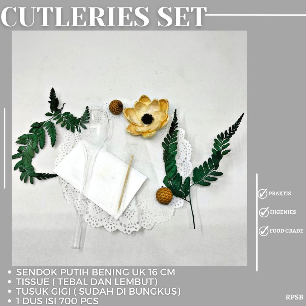 Cutleries Set Sendok Tisu Tusuk Gigi (Isi 25 Set-RPSB)