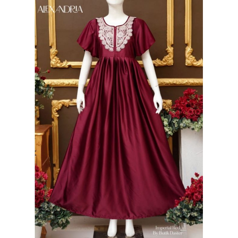 ALEXANDRIA DRESS POLOS by Butik Daster (Butter) Homedress Ala Ratu Kerajaan Armani Silk Premium Home