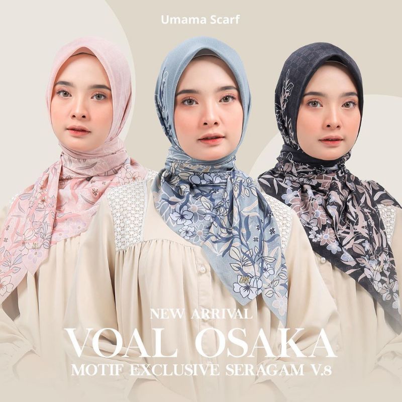 Umama - Voal Osaka Metal Logo Motif Exclusive Lc Kerudung Motif Segi Empat Umama Scarf Original