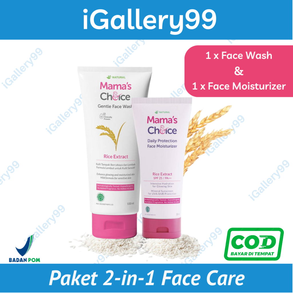 Mama's Choice Paket 2in1 Face Care (Face Wash &amp; Face Moisturizer) - Paket Perawatan Wajah untuk Ibu Hamil