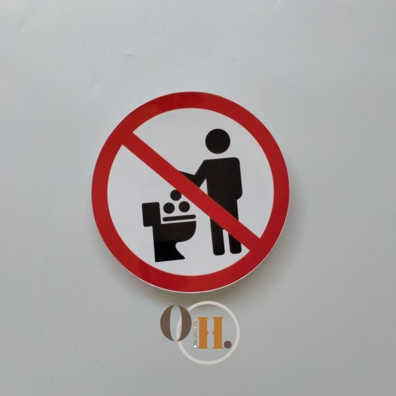 

Stiker Logo Jangan Buang Sampah di kloset - Stiker Dilarang Buang Sampah - Stiker Vinyl