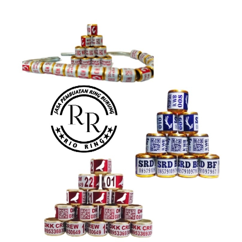 Murah ring identitas burung murai batu bisa pesan nama dan no hp harga per set 25 biji