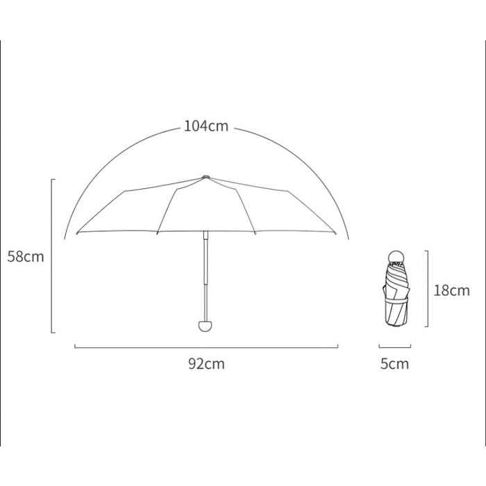 Pocket Umbrella 8 Bones/ Payung Mini Kecil Portable / Kapsul / Capsule