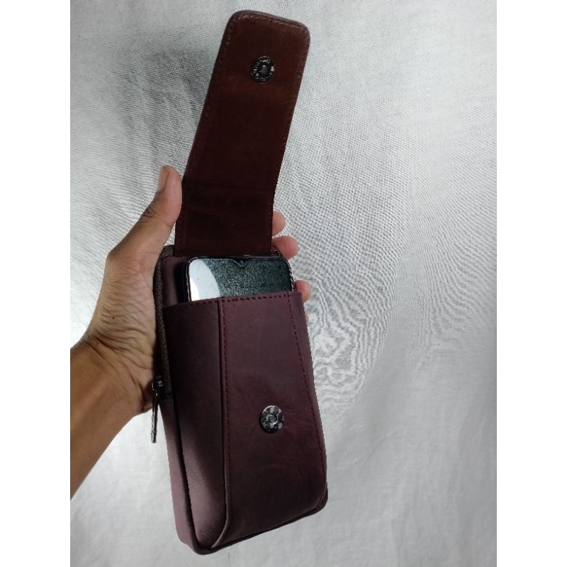 Dompet Hp Pinggang Kulit Sapi Asli - Kickres