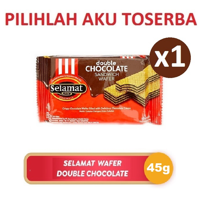 Selamat Wafer DOUBLE CHOCOLATE 45 g - ( HARGA 1 BOX ISI 10 PCS )