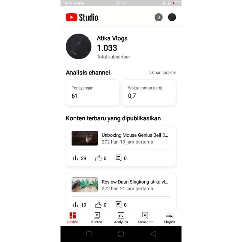 Akun Youtube 1000 Subscriber