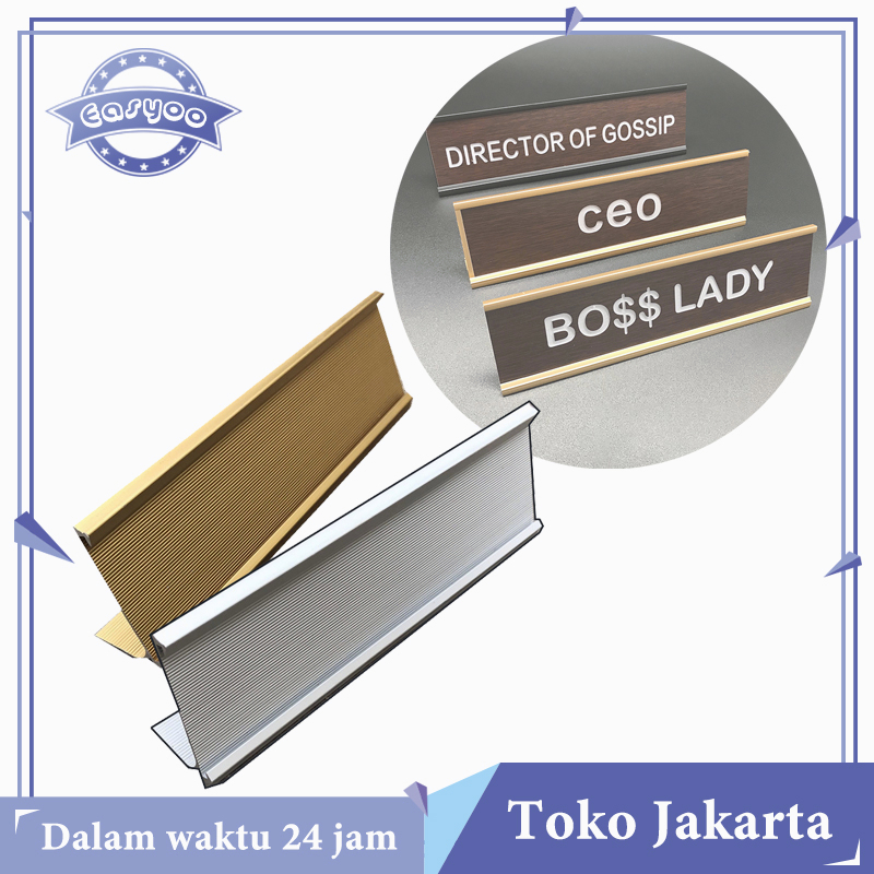 Papan Nama Meja Aluminum Name Plate Holder Desk Sign Holder Name Desk Table Nameplat