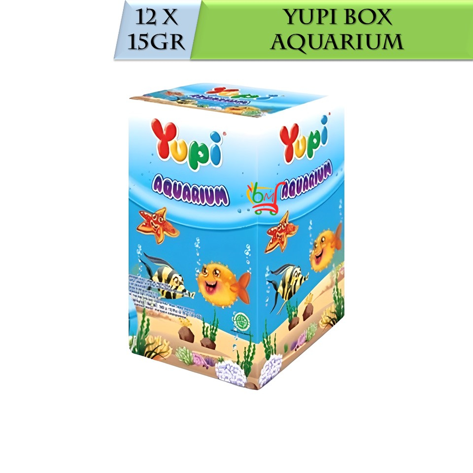 

Yupi Box Aquarium Isi 12 Sachet Permen Kenyal Berbentuk Hewan Laut