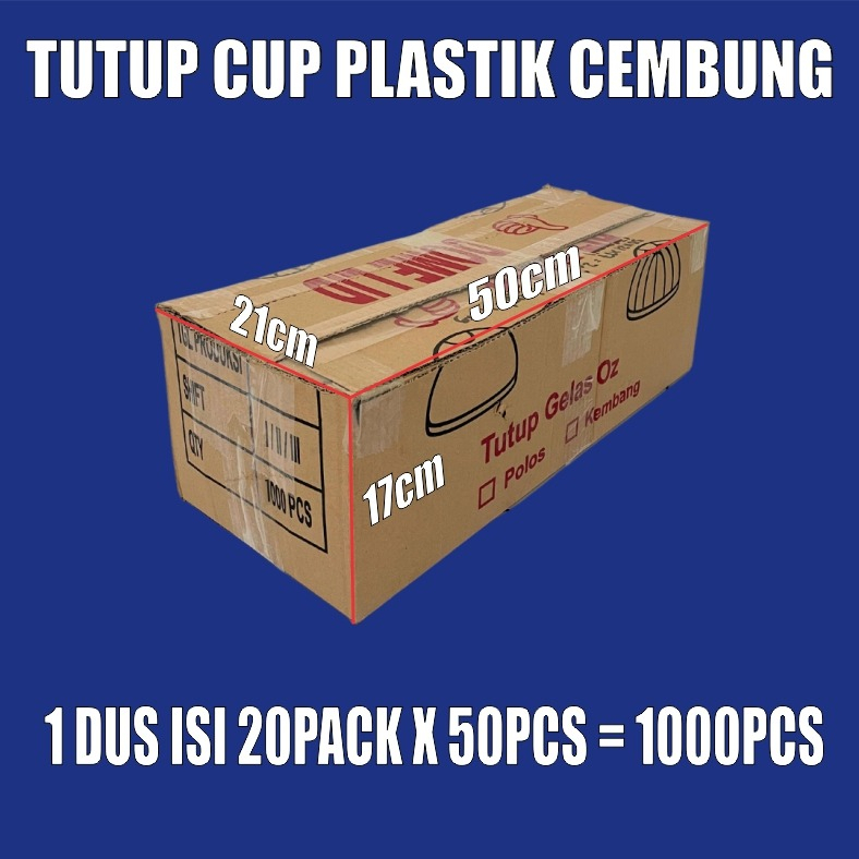 Lid Tutup Cembung Per Dus Untuk Gelas Plastik Oz Oval Rata Murah SBY