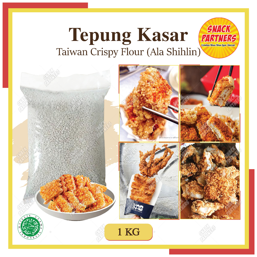 

TEPUNG SHIHLIN / TAPIOKA KASAR + 1 KG (> ) - XXL Taiwan Chicken Crispy Flour Ala - Khas Street Food Goreng Krispi Flour Premium - Ayam Pok Pok Ikan Dori Karage Nuget/Naget/Nugget Shilin Pop Corn Tahu Cumi Jamur Daging