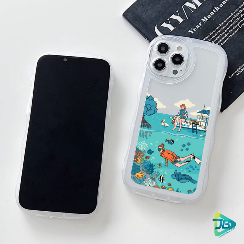 CUSTOM SOFTCASE WAVE GELOMBANG CLEAR CUSTOM HOLIDAY FOR REALME C1 C2 5 5I C3 9 9I 10 C11 C12 C25 C15 C20 C21 C21Y C25Y C30 C31 C33 C35 NARZO 50I 50A PRIME JB8673