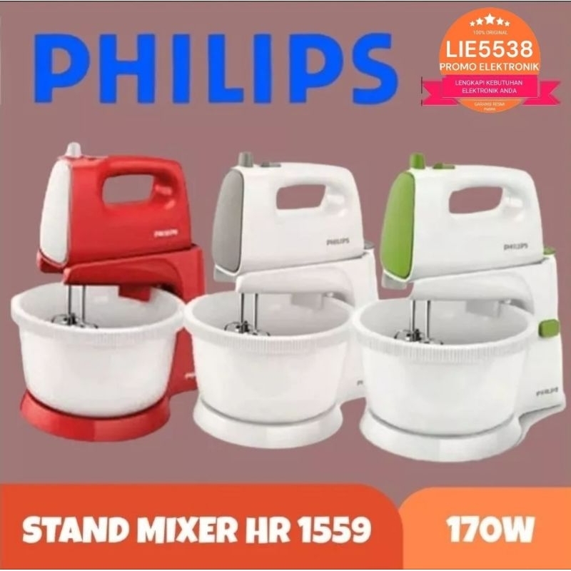 Stand mixer PHILIPS HR 1559 / HR1559 mixer com GARANSI RESMI 2 TAHUN