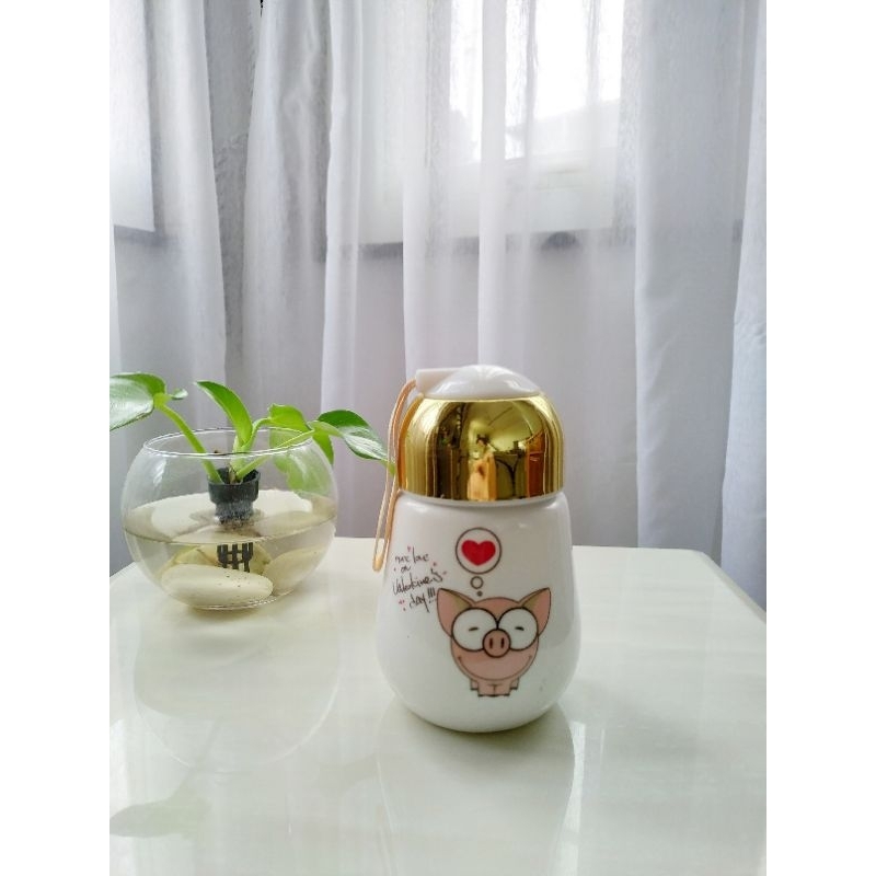 Botol Minum Keramik unik lucu / Mug keramik piggy