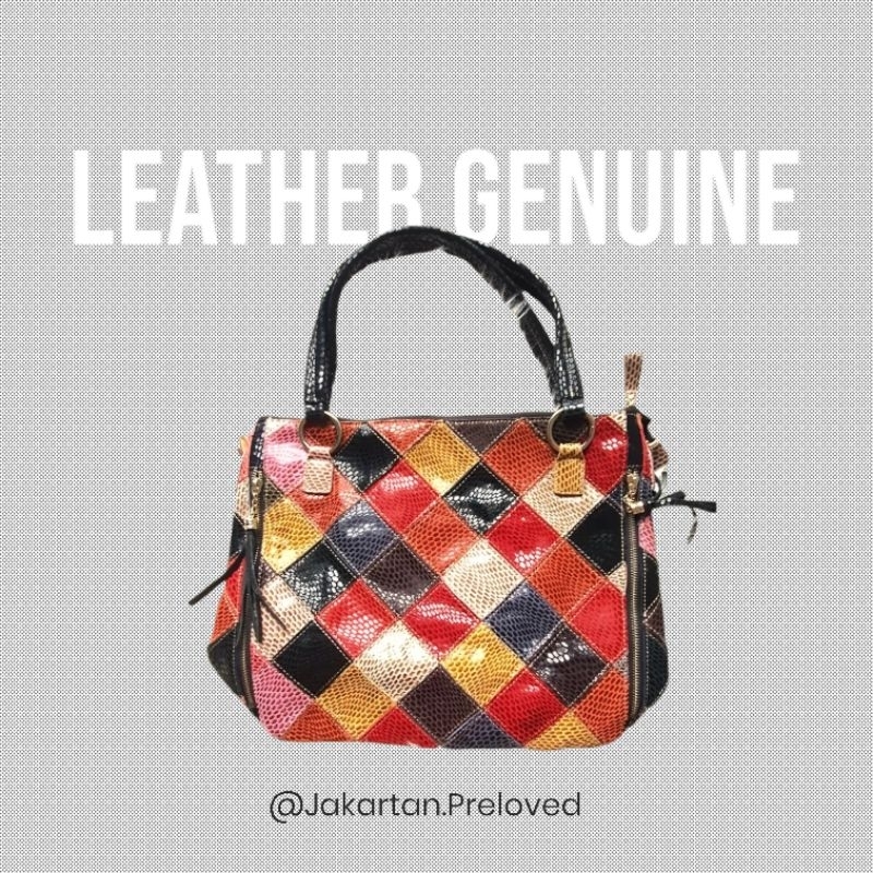 Preloved Tas Wanita Patched Genuine Leather