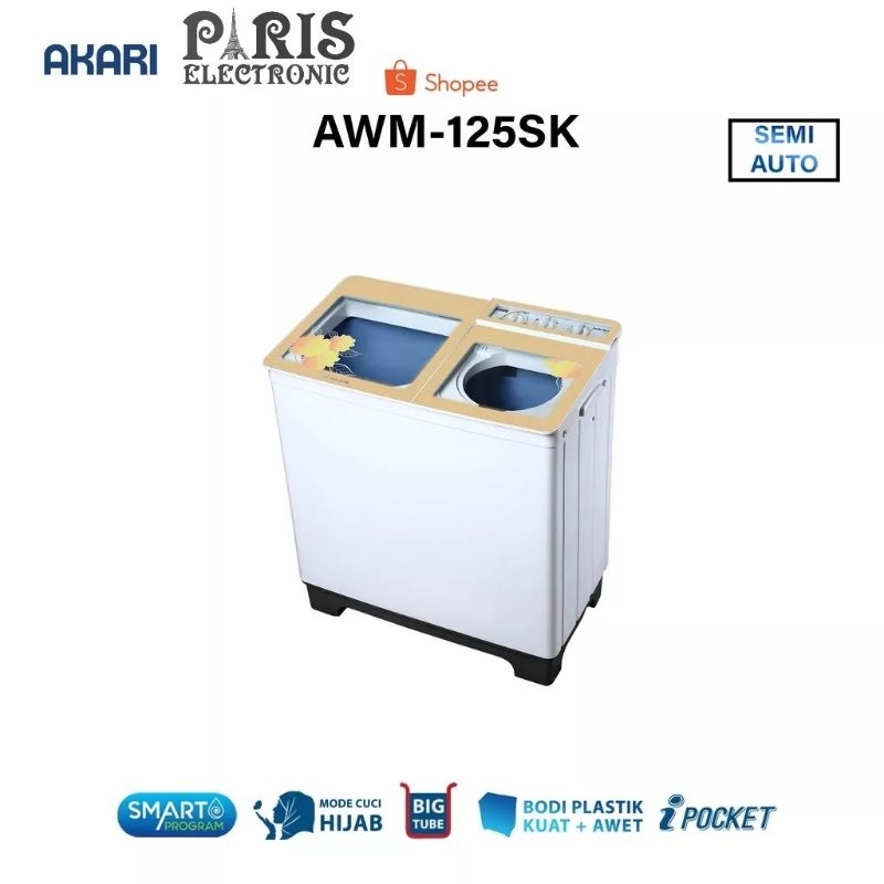 MESIN CUCI AKARI 12KG AWM-125SK (KHUSUS CILEGON)