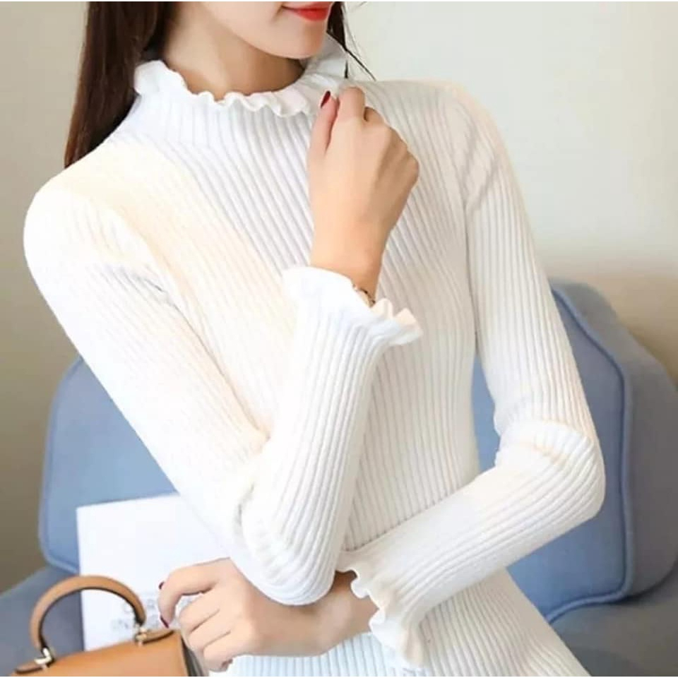 DAISY CURLY SWEATER RAJUT TURTLENECK KRIWIL KNIT