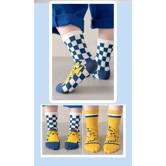 Kaos Kaki Anak Laki Sekolah TK SD Motif Cowok Kartun Pokemon Fashion Korea Socks Kids Terbaru J9