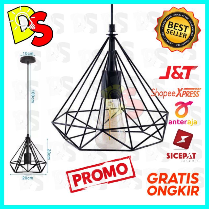 KAP LAMPU GANTUNG DIAMOND BESAR CAFE HIAS RUANGAN TAMU