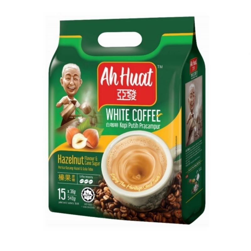 

AH HUAT White Coffee Hazelnut & Cane Sugar Malaysia (15 sachet)